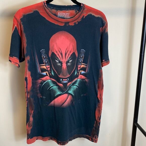 Marvel Deadpool black graphic cotton t-shirt size M - Picture 1 of 6